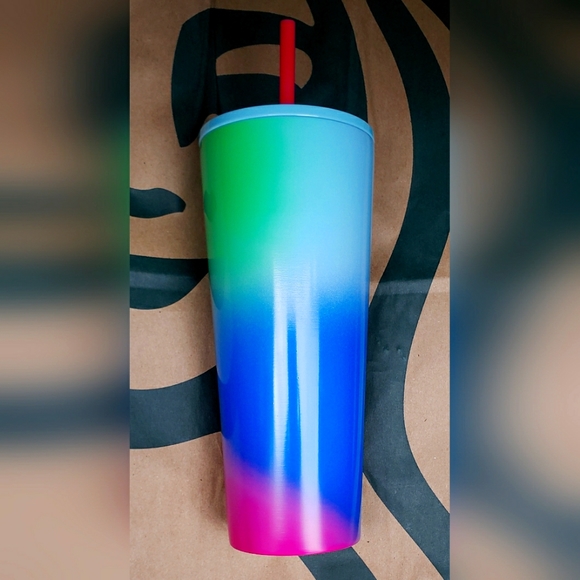 6. Starbucks 24oz Multicolored Tumbler with straw - Picture 2 of 3